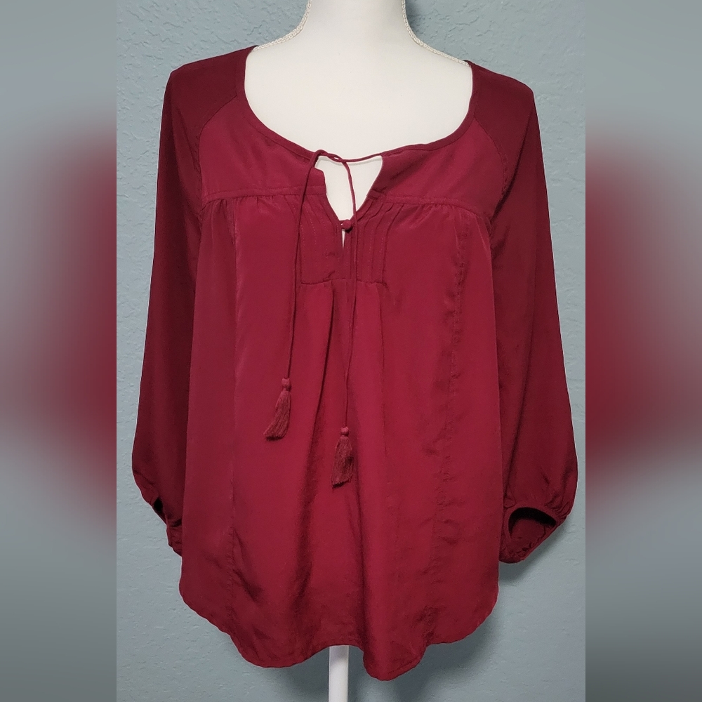 American Eagle Outfitters- Split Back Long Sleeve Blouse
